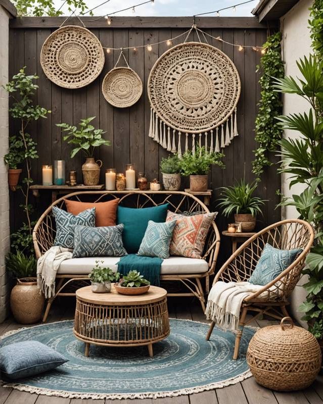 Bohemian Sanctuary with Woven Textures