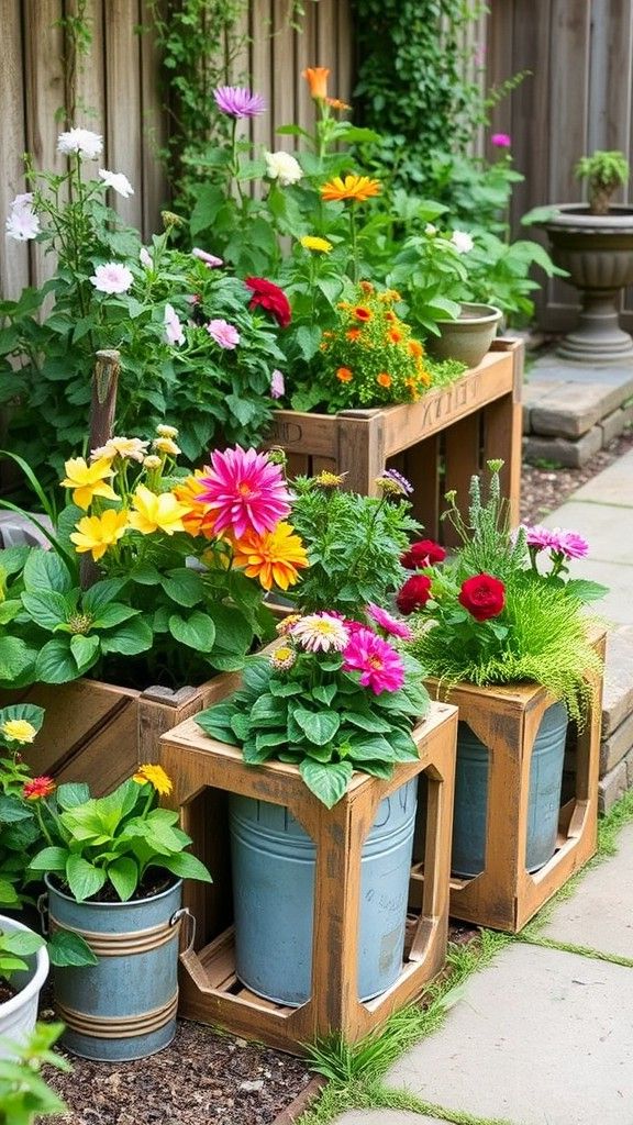 Rustic Planters from Recycled Materials