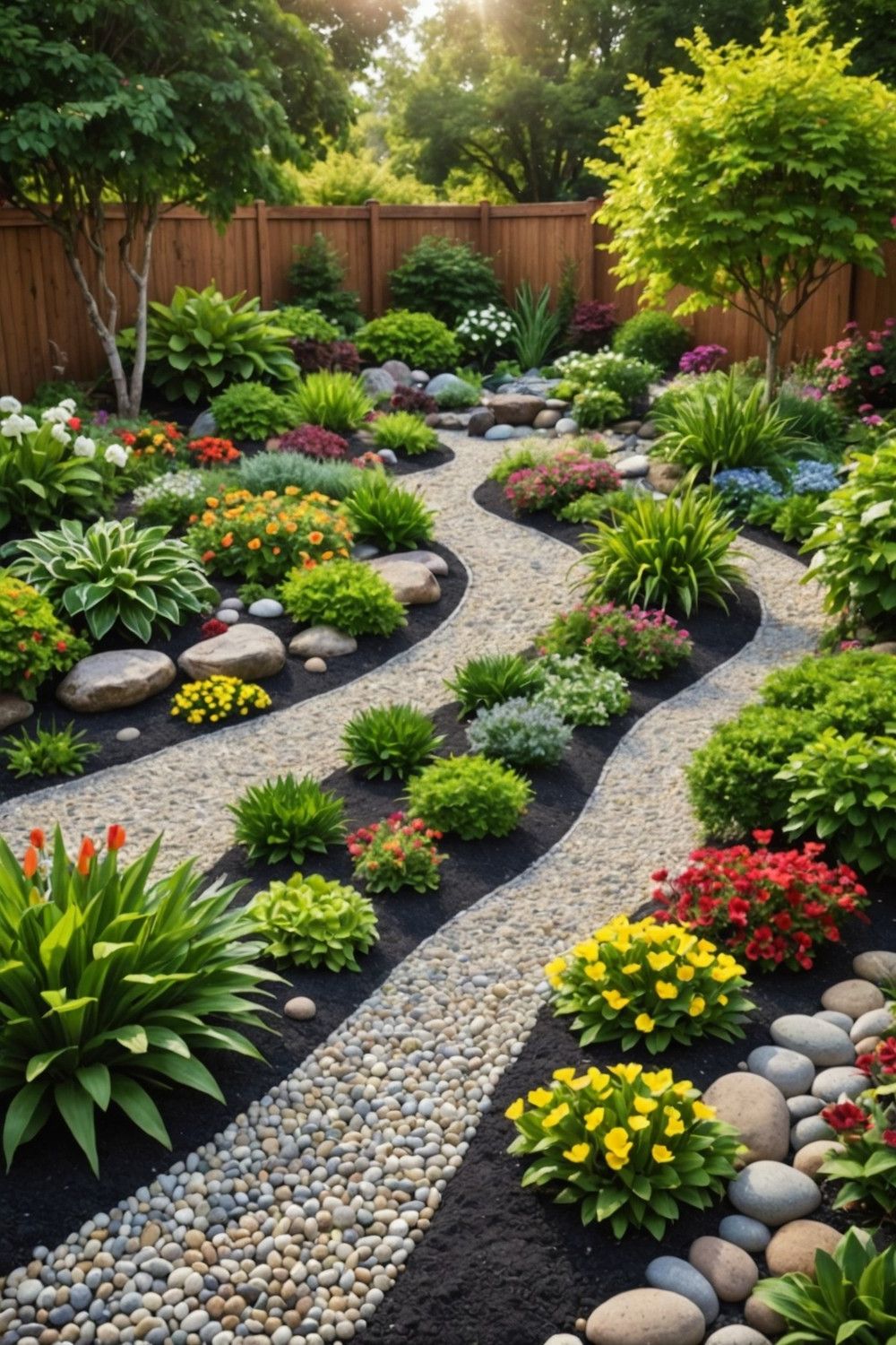 Use Colored Pebbles for a Unique Border