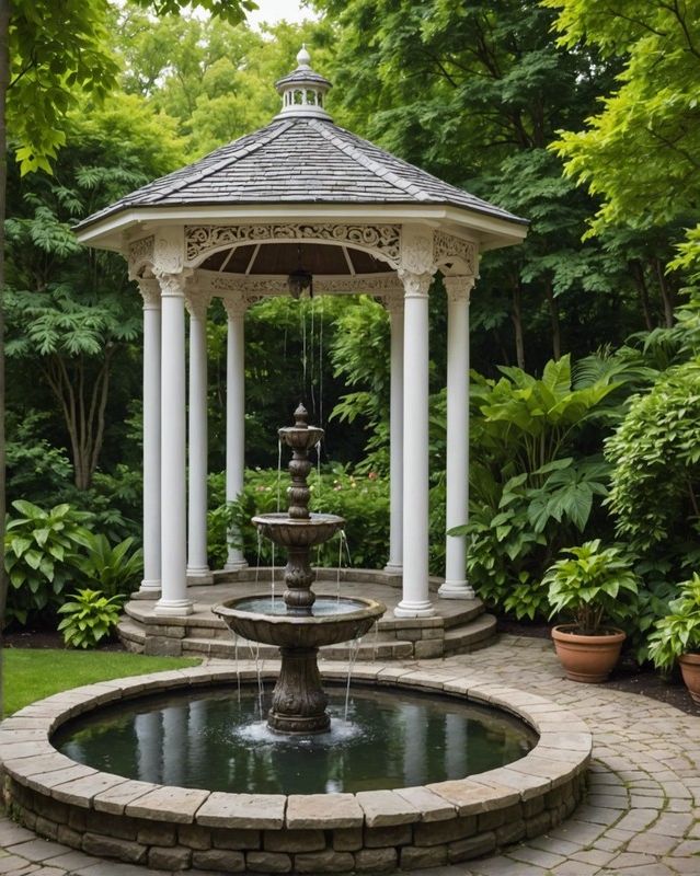 Gazebo with Water Feature