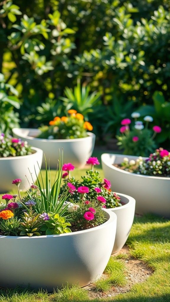 Teardrop-Shaped Raised Garden Beds