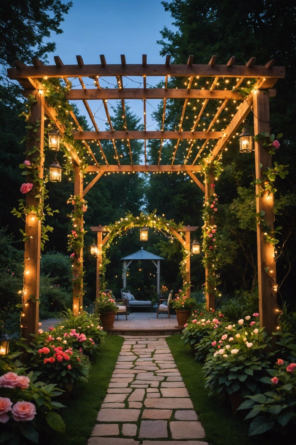 Twinkling Light Pergola