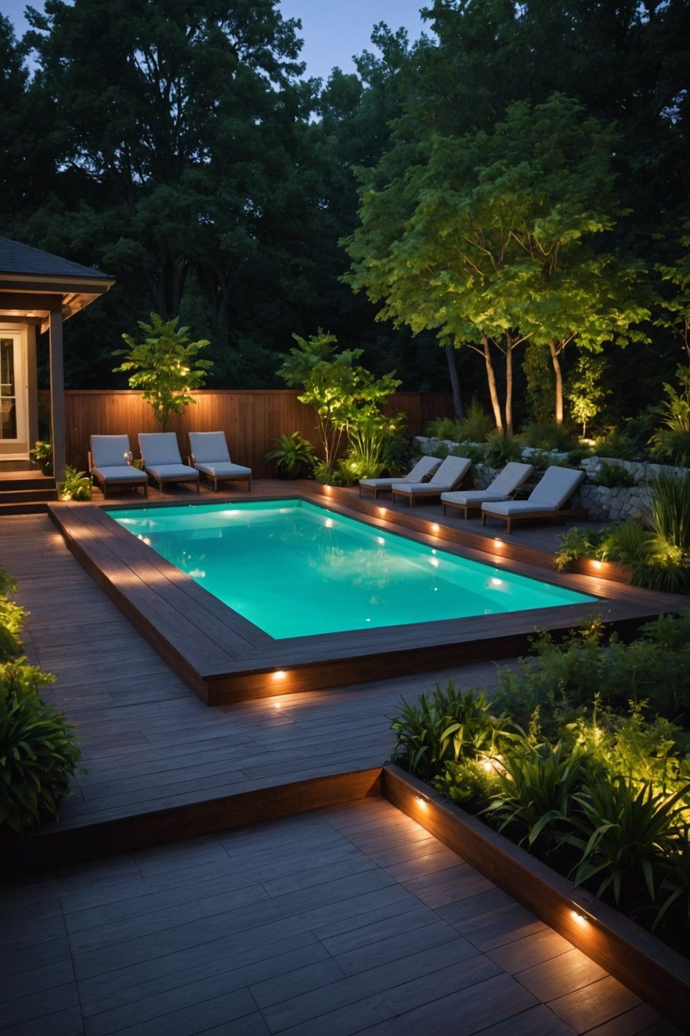 Bordered Decks with Built-In Lighting