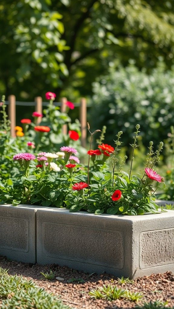 Concrete Block Raised Garden Beds