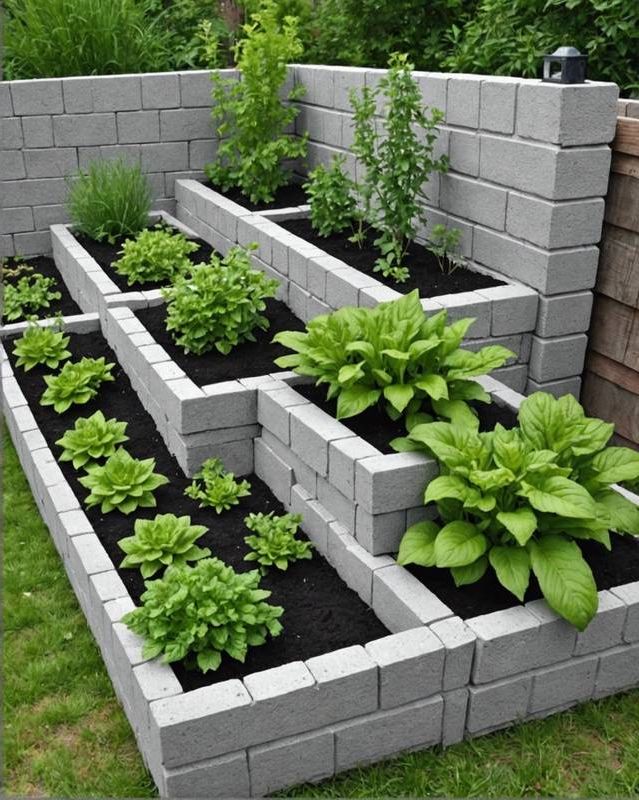 Cinder Block Raised Garden Bed