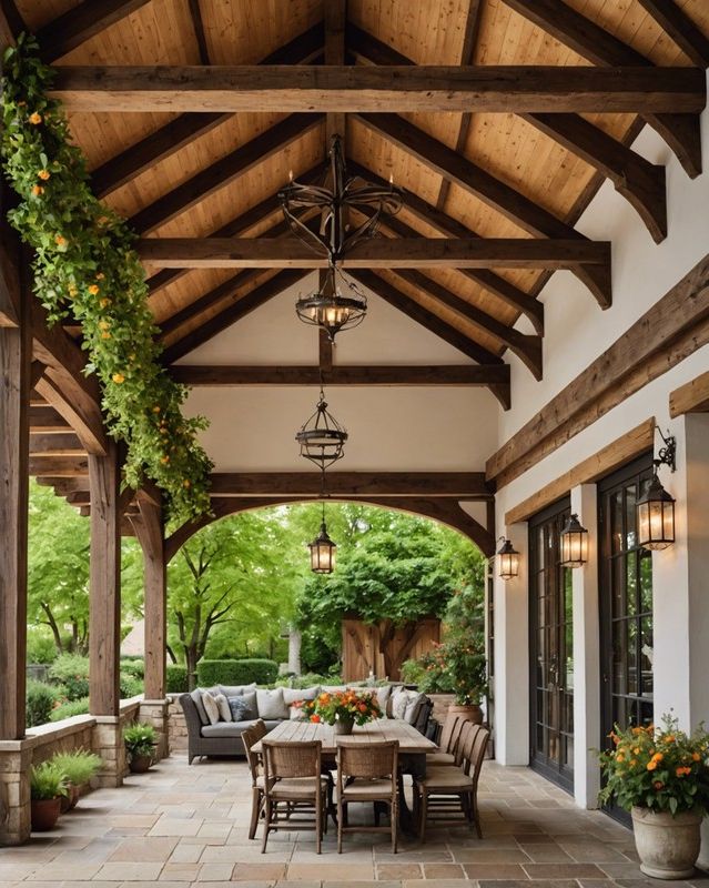 Cathedral Ceiling with Exposed Beams
