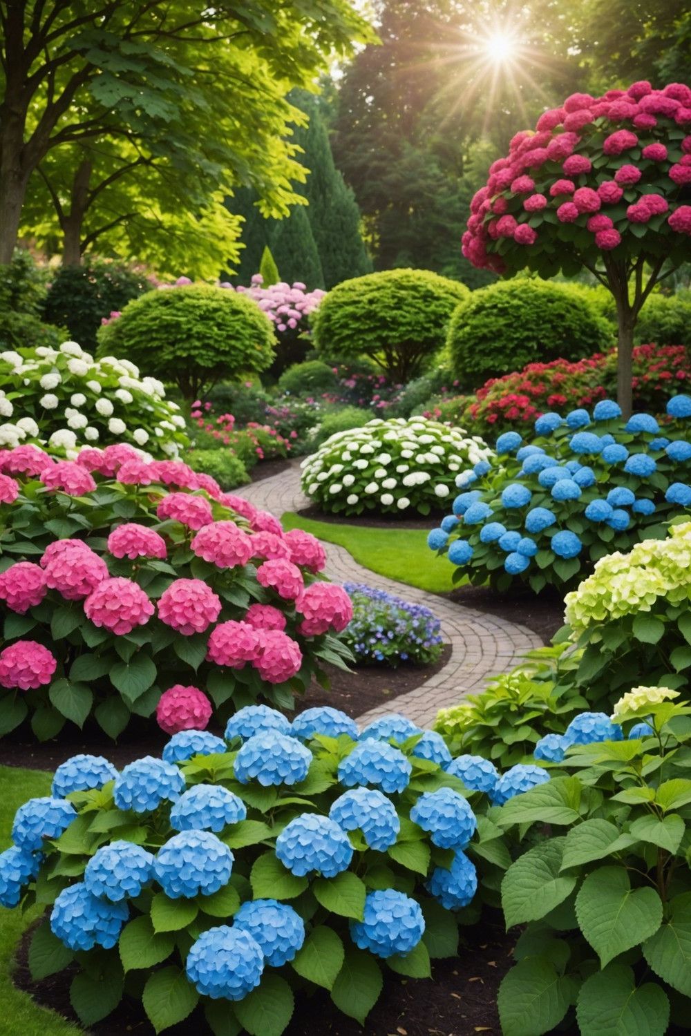 Hydrangea and Rose Combination Garden