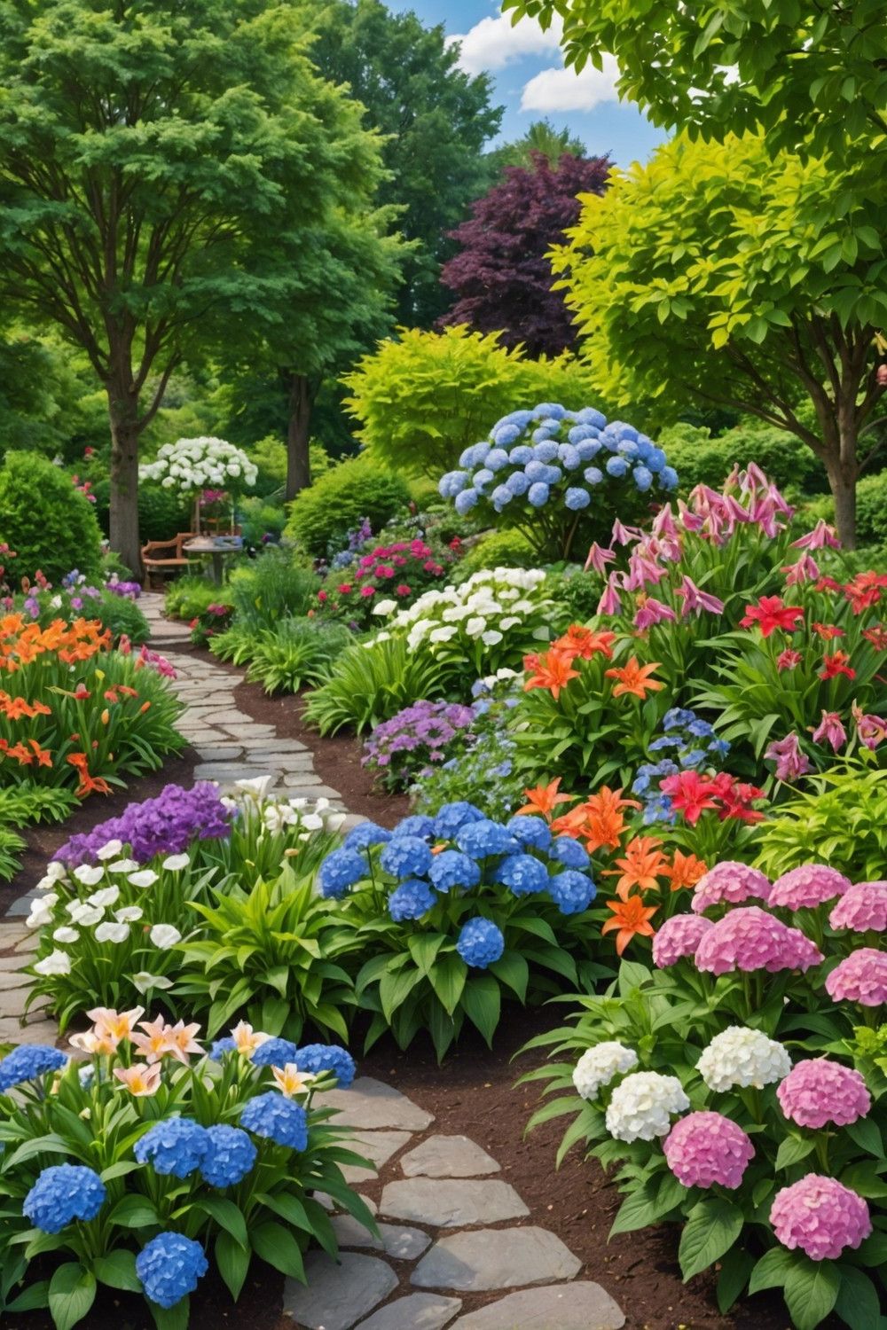 Hydrangea and Daylily Combination Garden