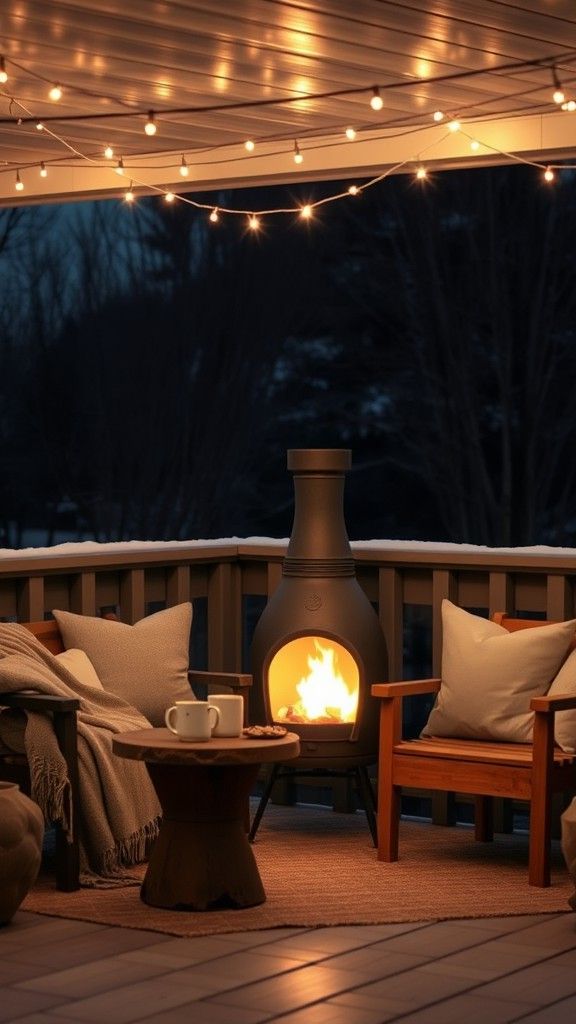 Warmth of a Chiminea on the Patio