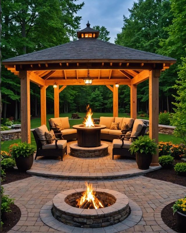 Gazebo with Fire Pit