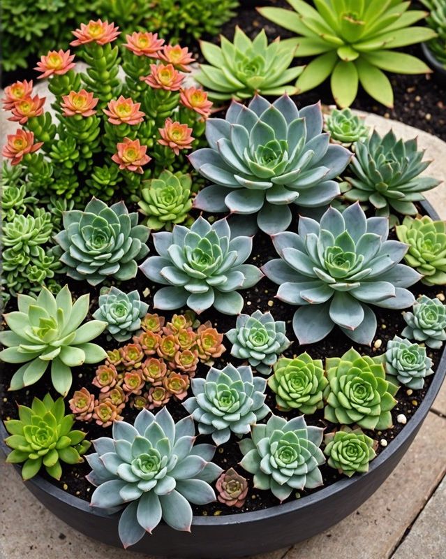 Succulent Symphony with Echeveria, Sedum, and Aloe