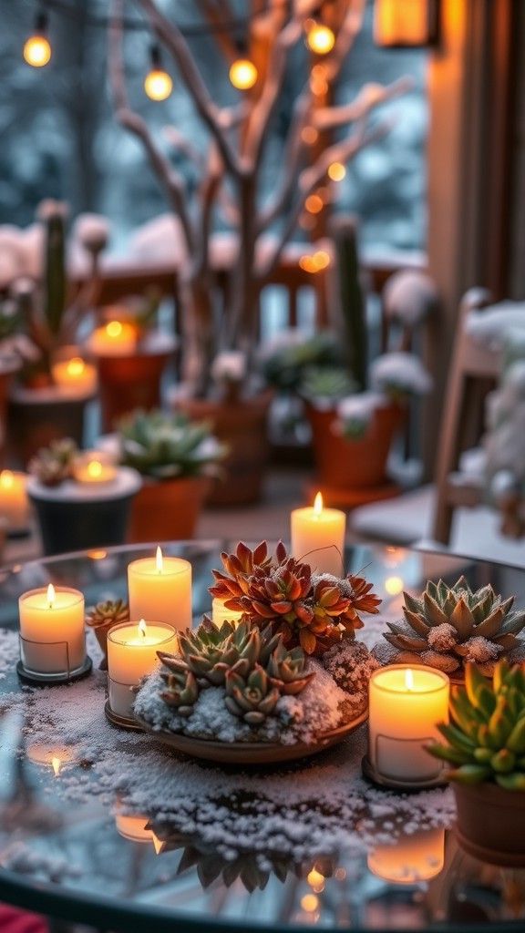 Miniature Candles in Succulents