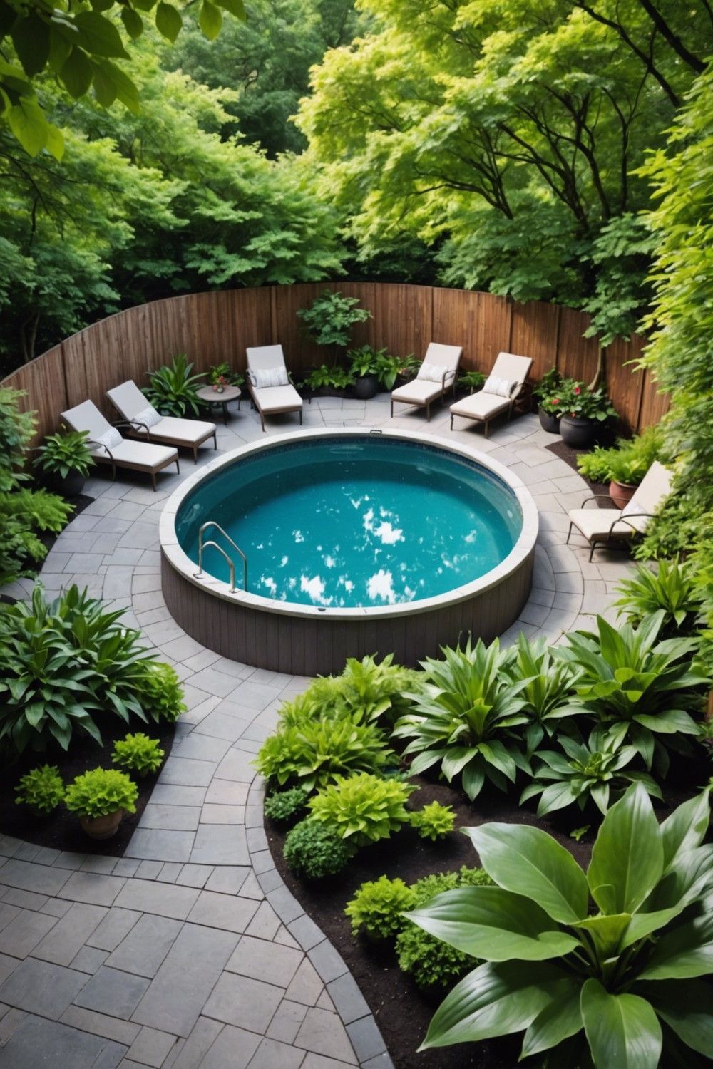 Compact Semi Inground Pool for Small Yards