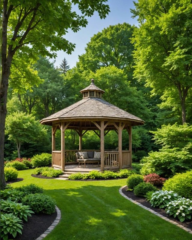 Round Gazebo with Shingled Roof