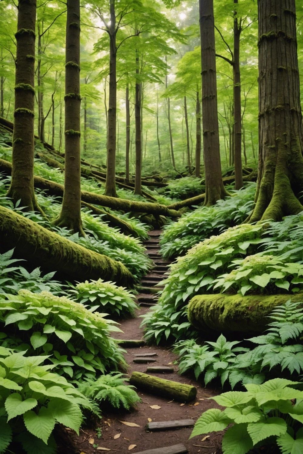 Hydrangeas in a Woodland Landscape