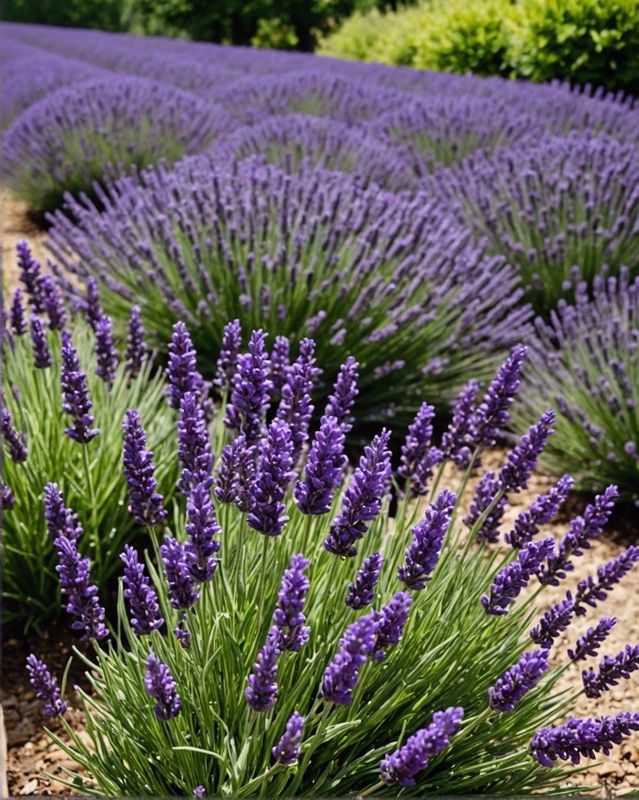 Row of Lavender Bushes