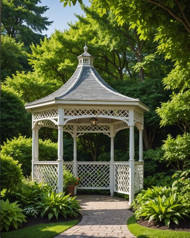 Gazebo with Lattice Walls