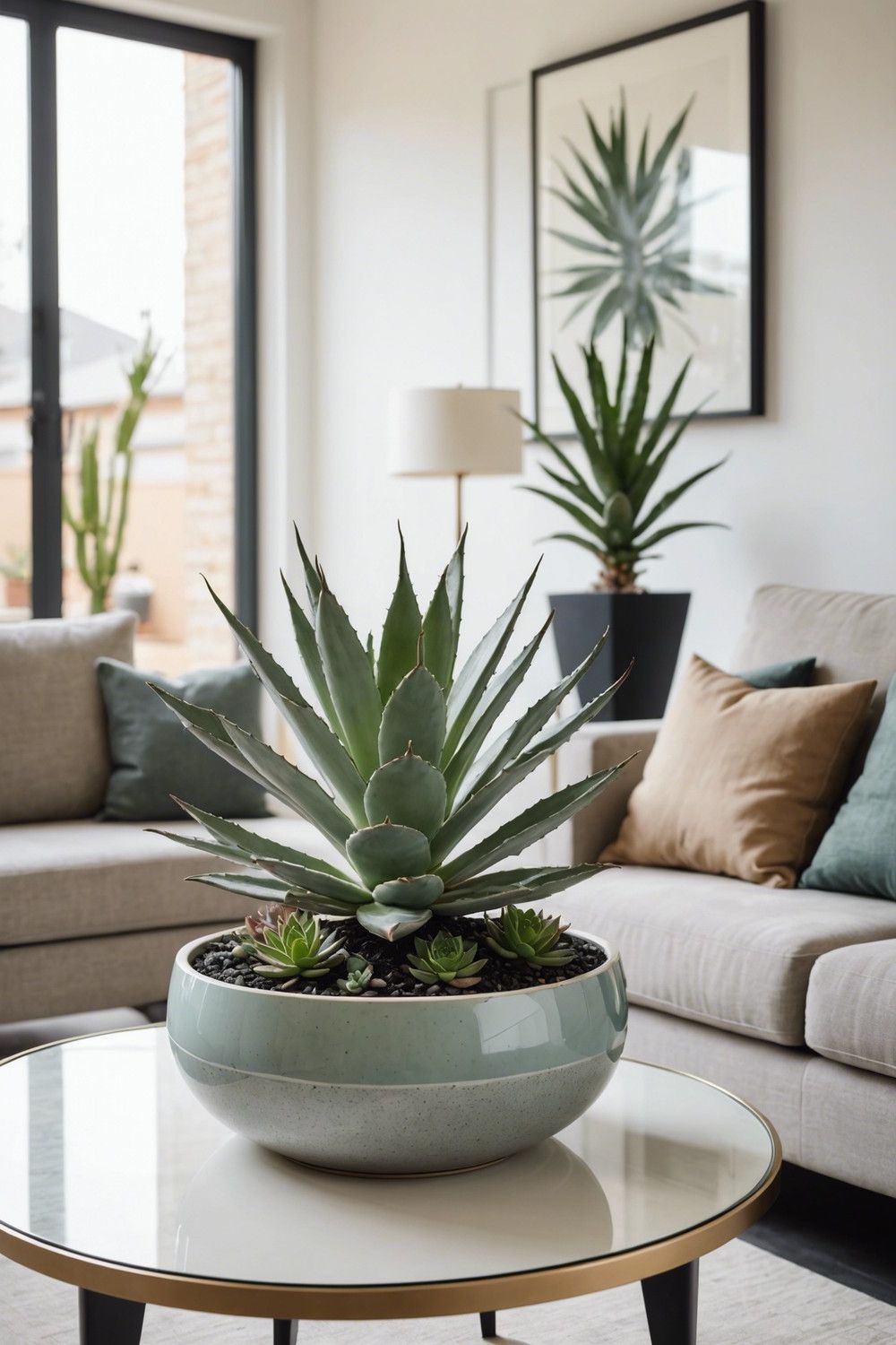 Modern Succulent Centerpiece with Agave