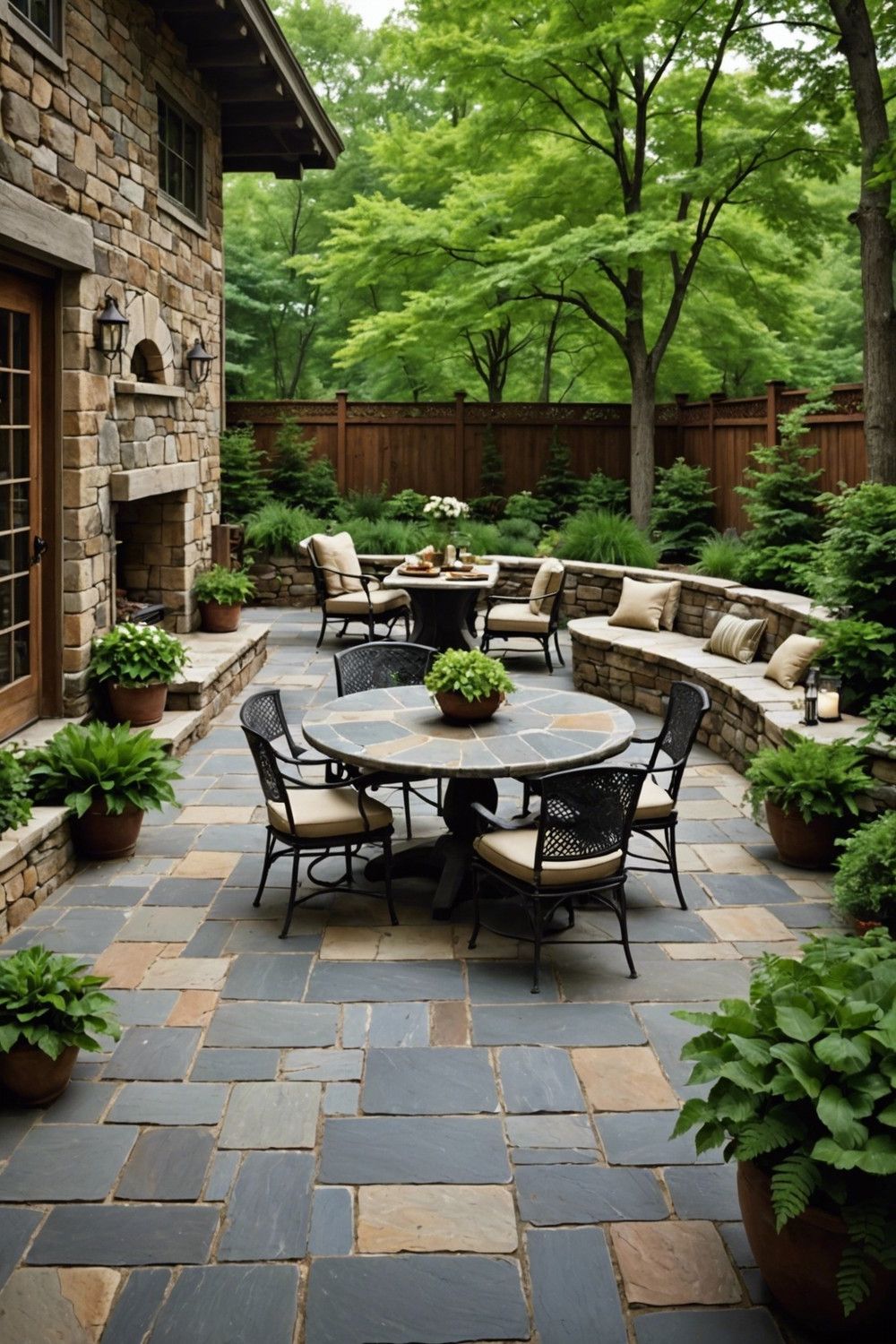 Natural Stone Flooring for a Rustic Patio