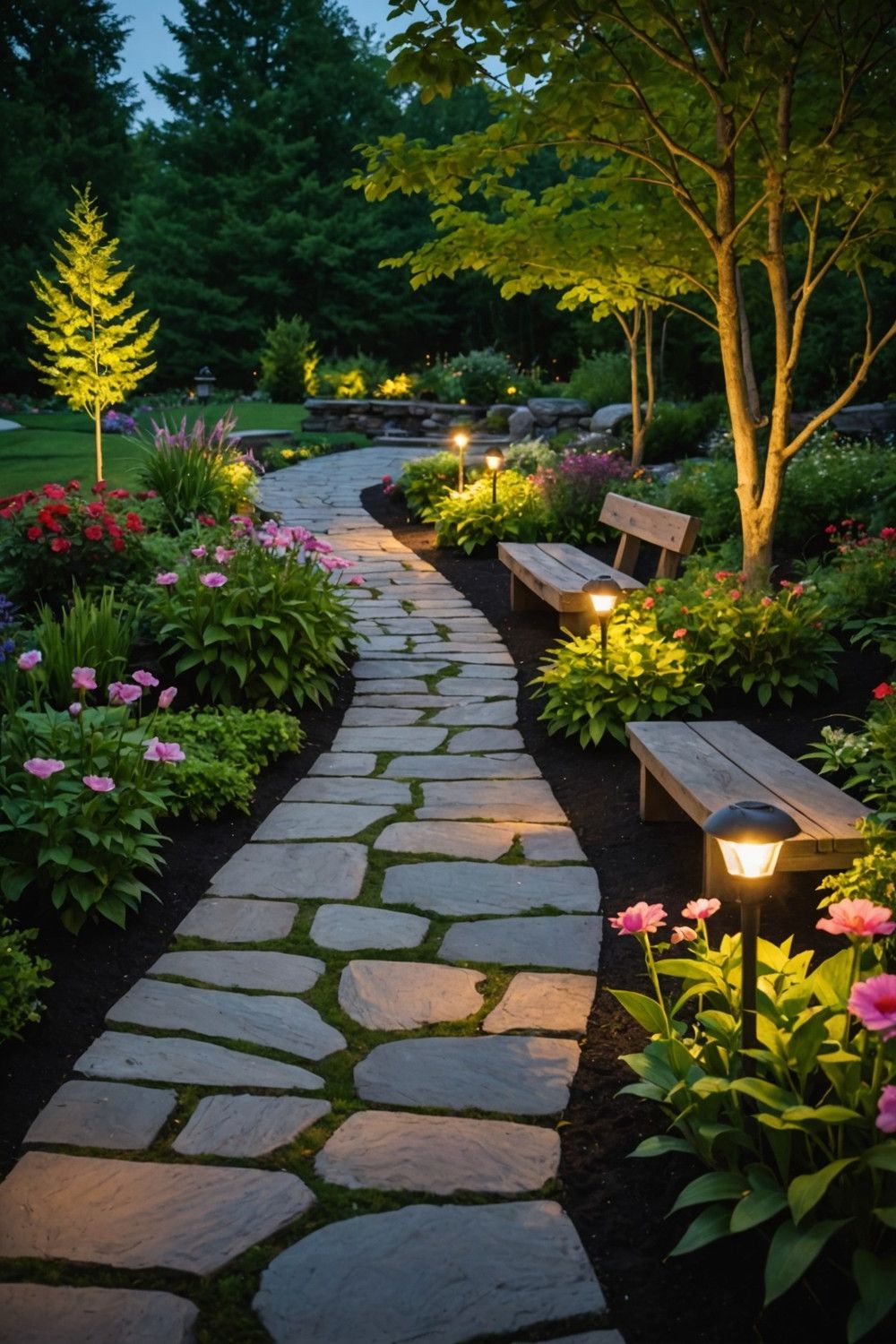 Solar-Powered Garden Lighting