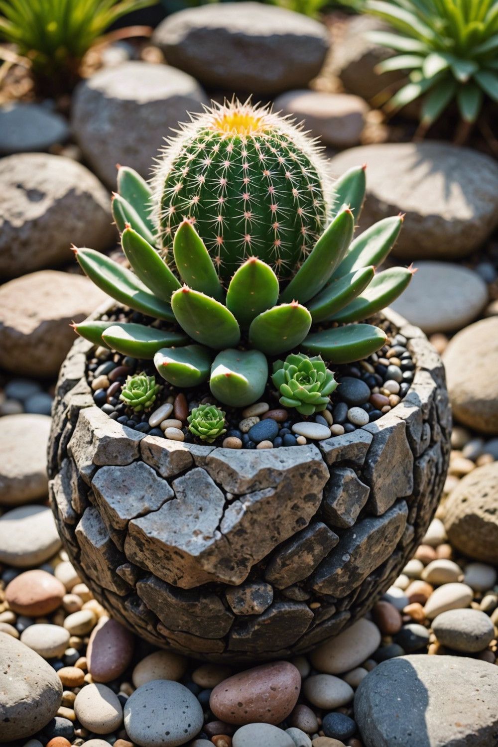 Mini Rock Cacti Planters