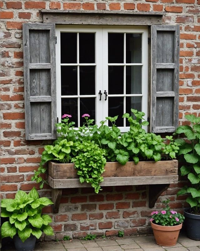 Window Box Vegetable Garden with a Rustic Vibe