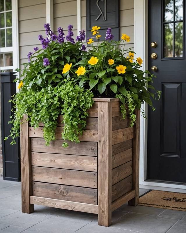 Farmhouse-Style Wood Planter