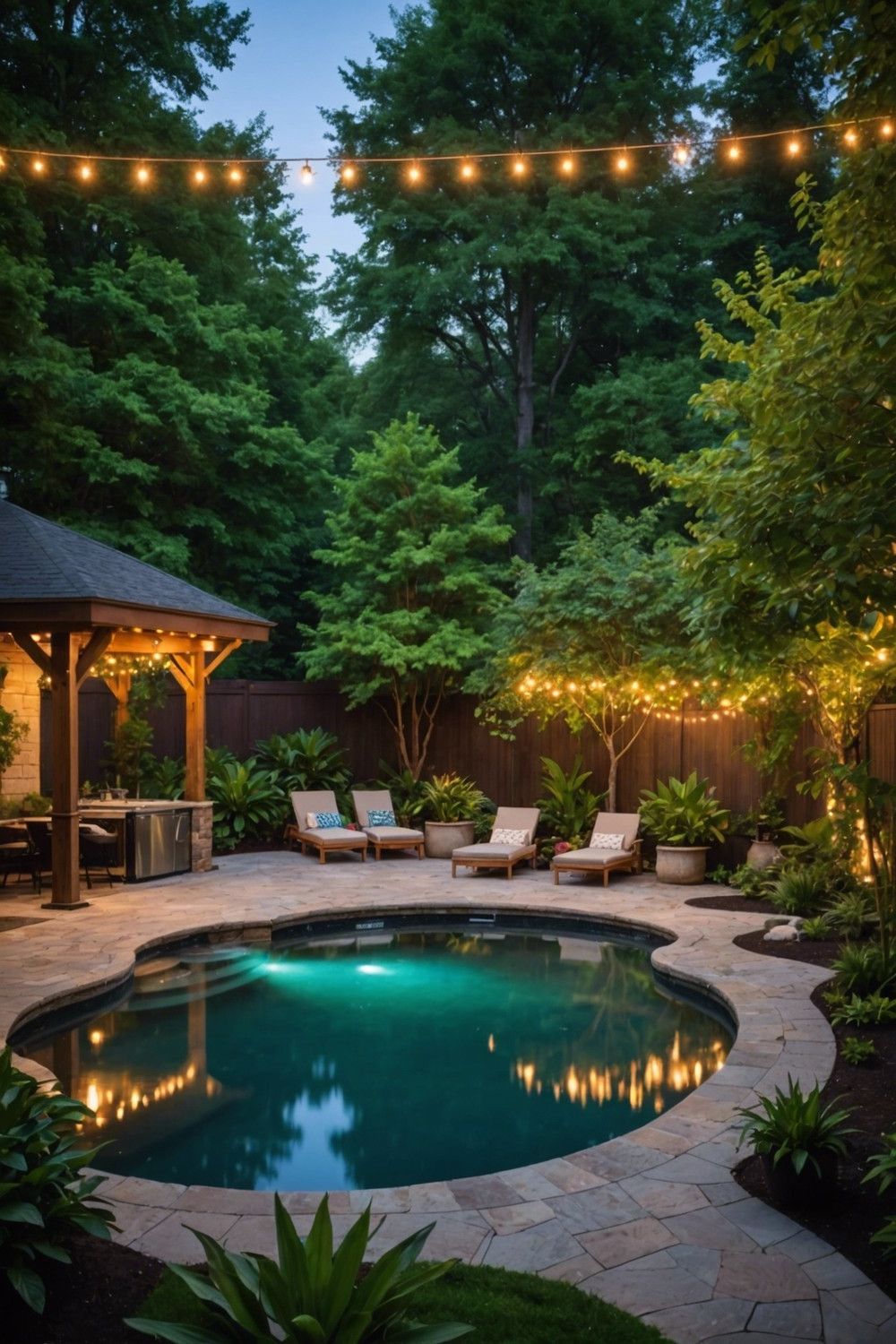 Built-In Hot Tub Semi Inground Pool