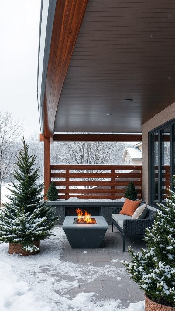 Sheltered Sitting Area with Fireplace