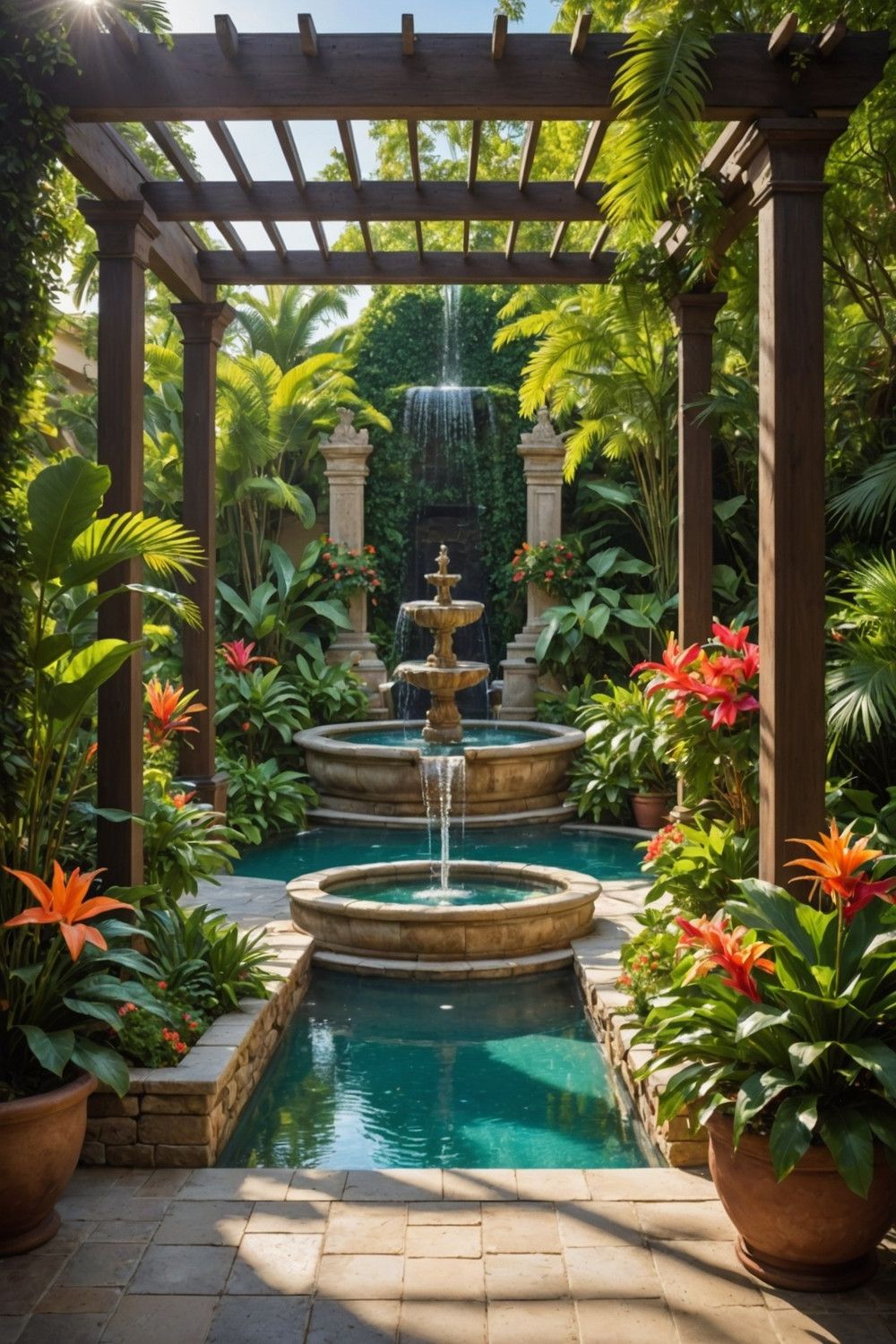 Soothing Water Feature with Fountain