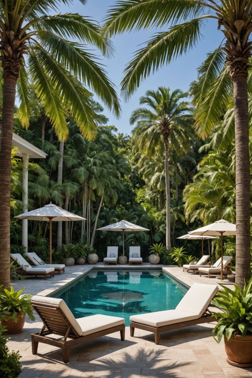 Palm Tree Oasis Poolside