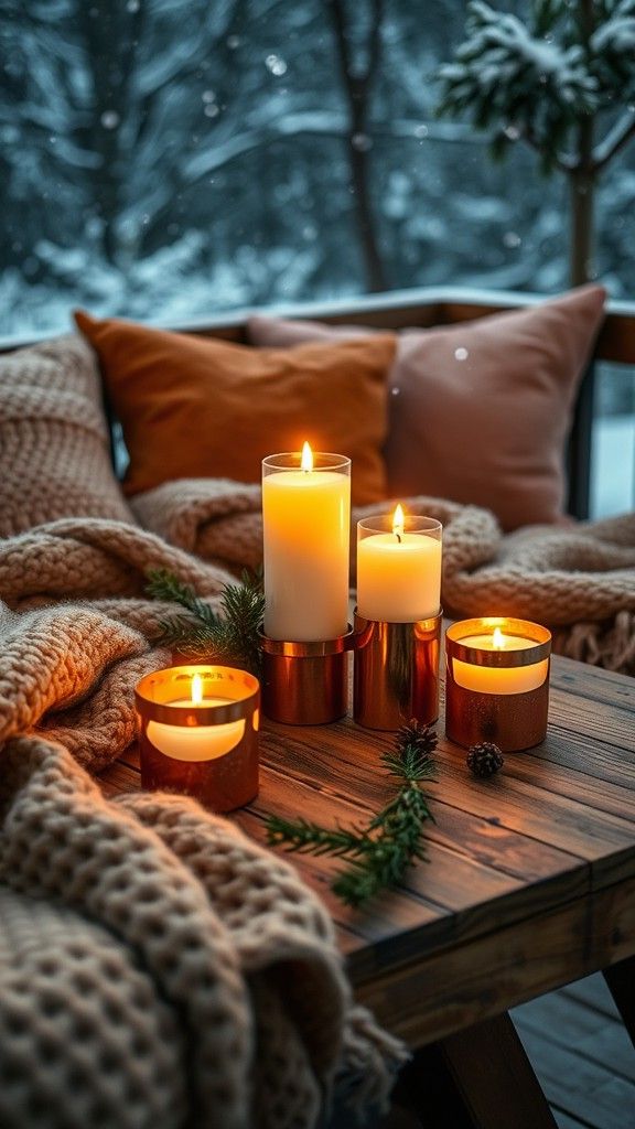 Copper or Gold Accents with Candles