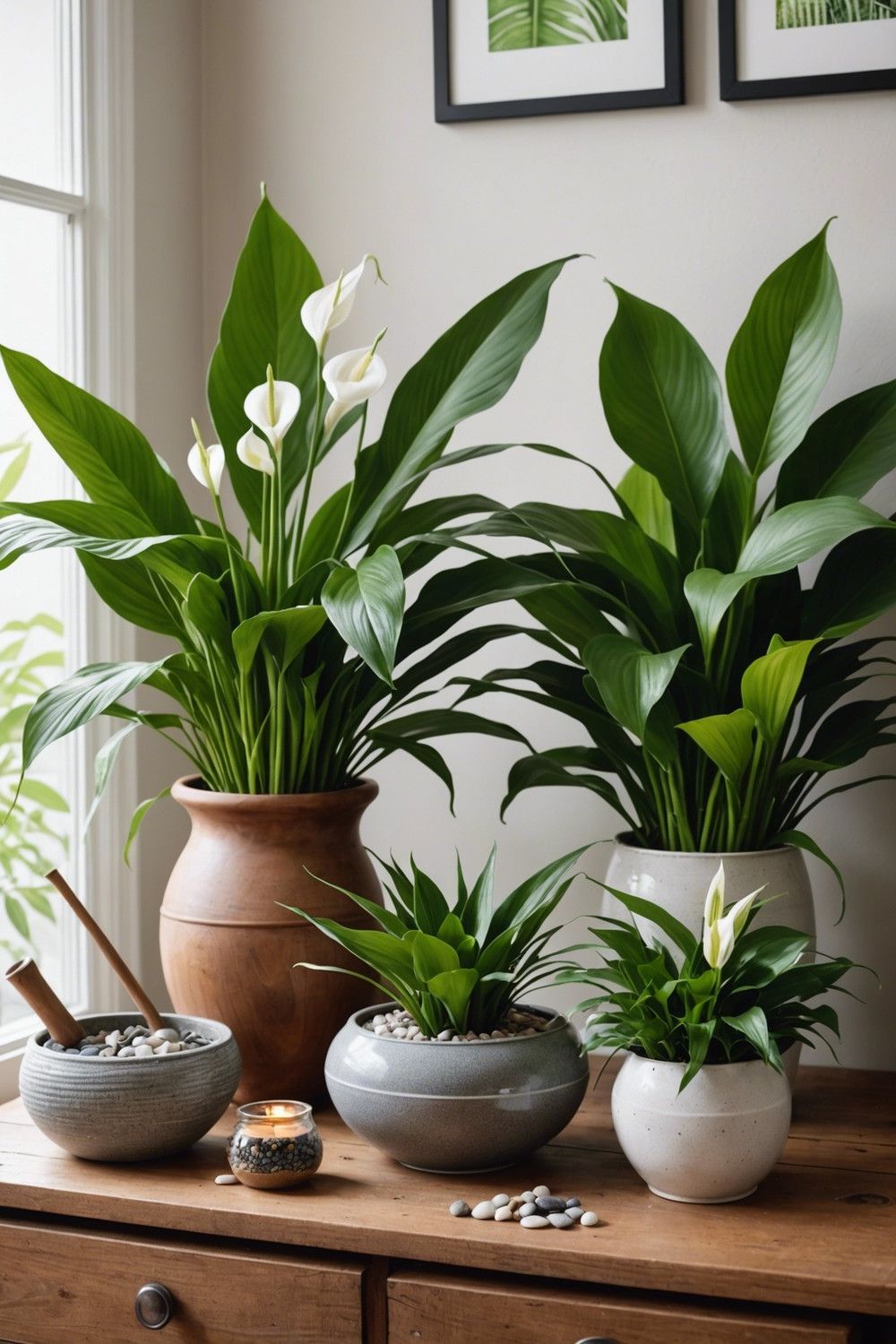 Houseplants (like Peace Lilies and Spider Plants