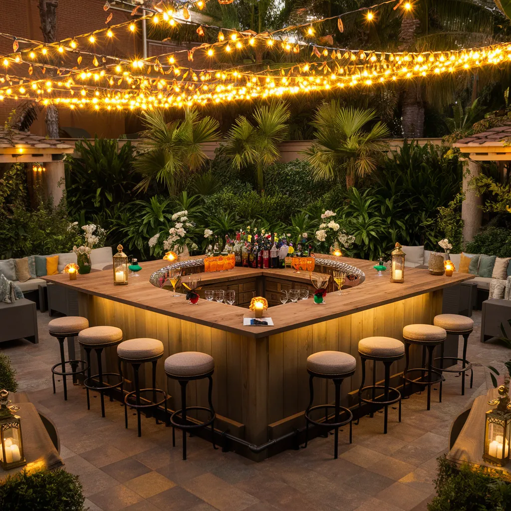 Outdoor Bars with Stools for Entertaining