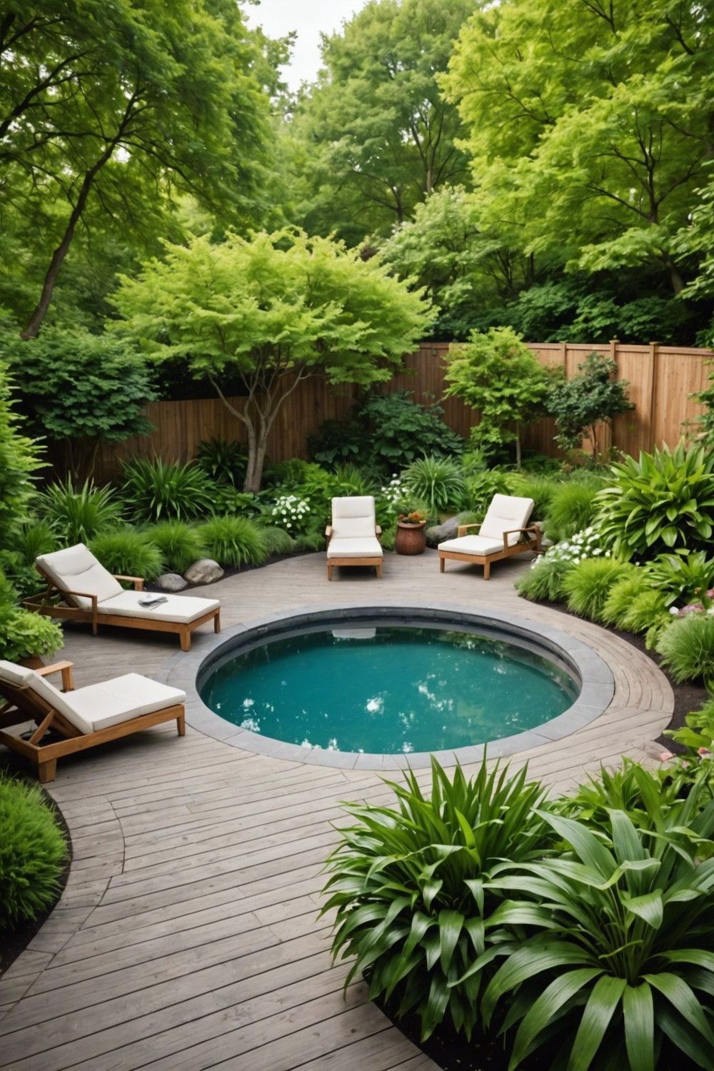 Small Round Pool with Compact Deck