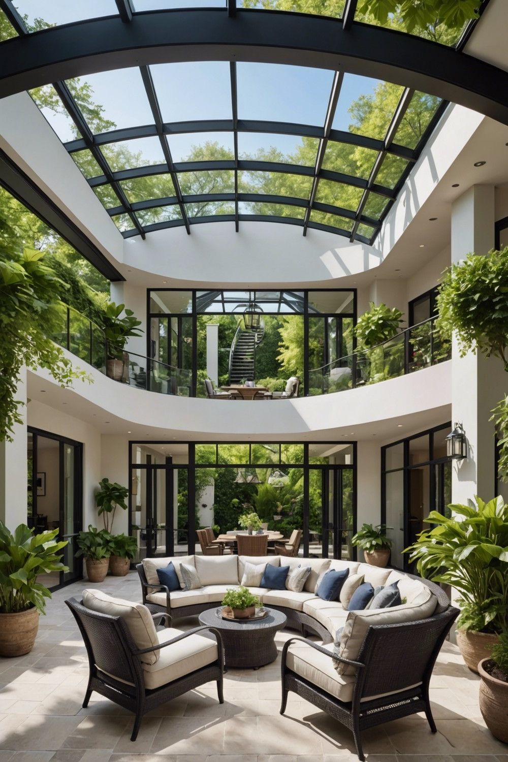 Classy Curved Roof with Skylights