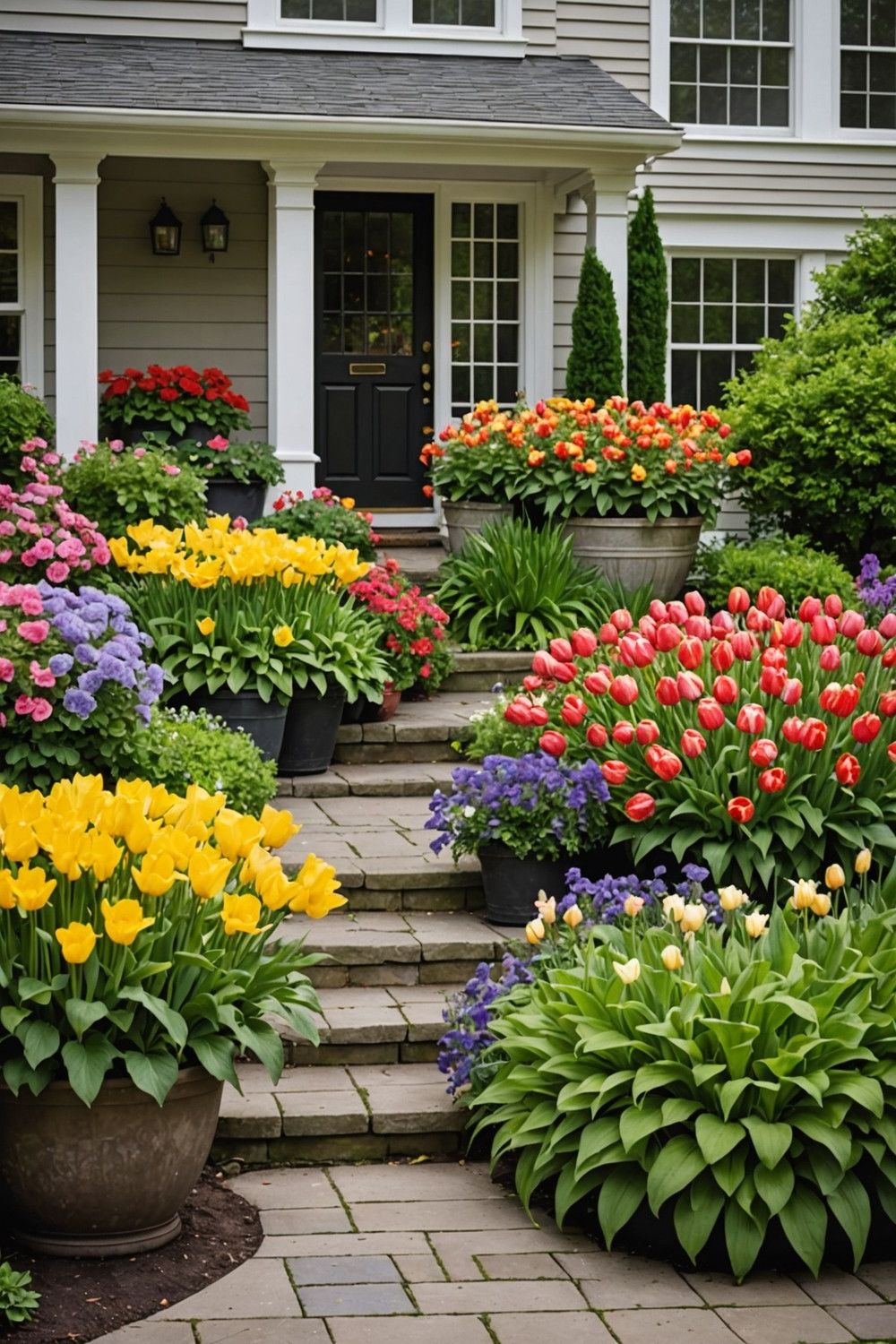 Container Garden with Seasonal Blooms