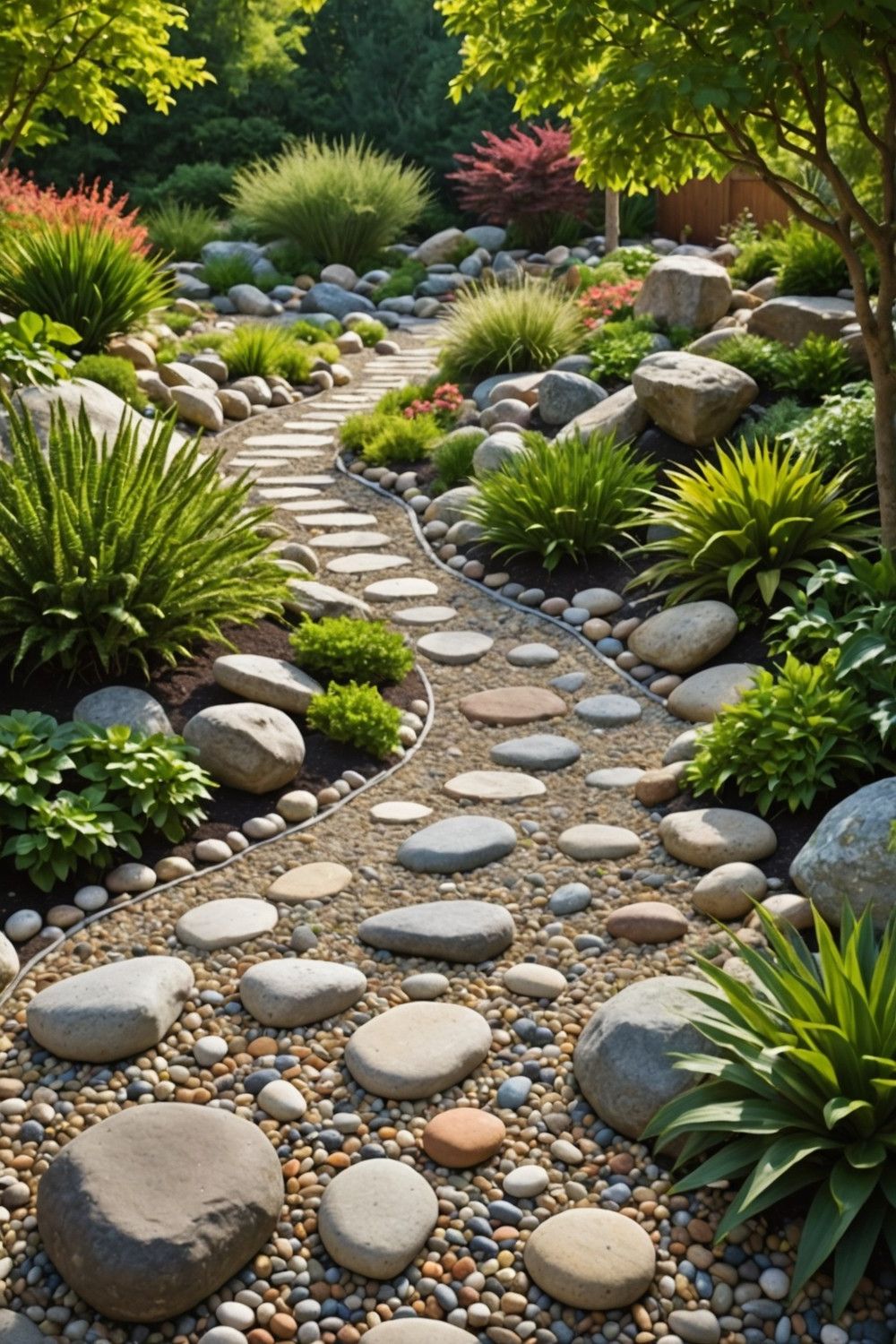 Integrate Pebbles into a Rock Garden