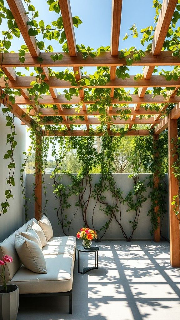 Pergola with Climbing Plants