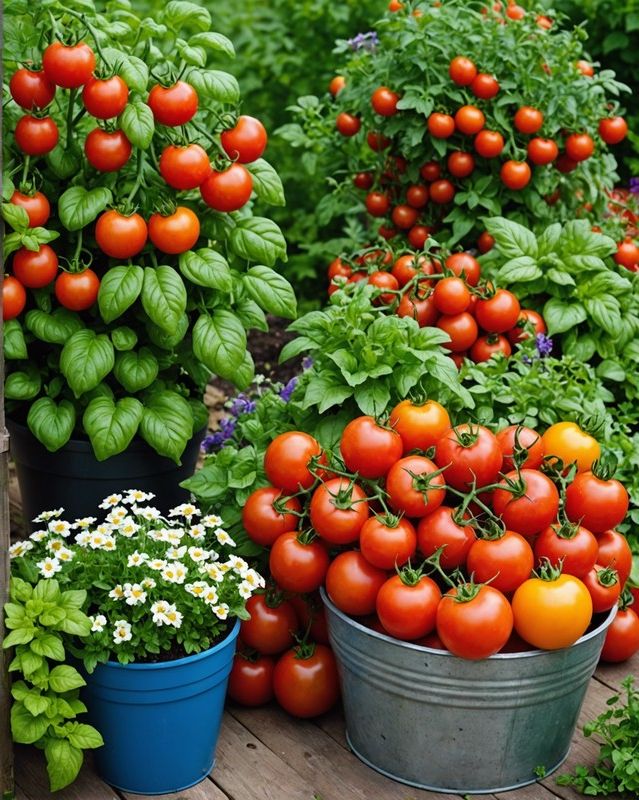 Edible Extravaganza with Tomatoes, Herbs, and Flowers
