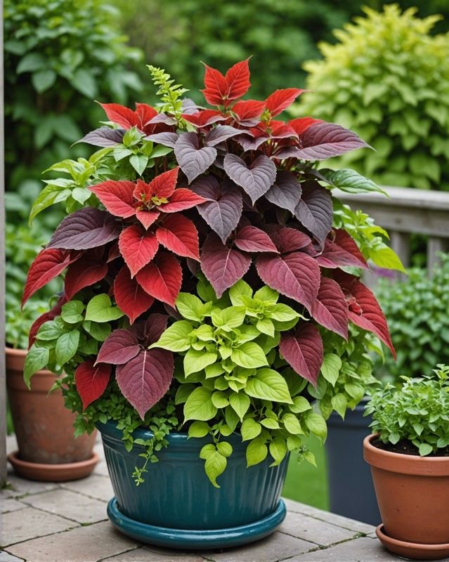 Nature's Art: Design a Mosaic Container with Coleus and Herbs