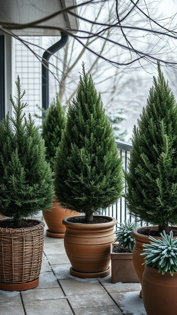 Potted Evergreen Plants