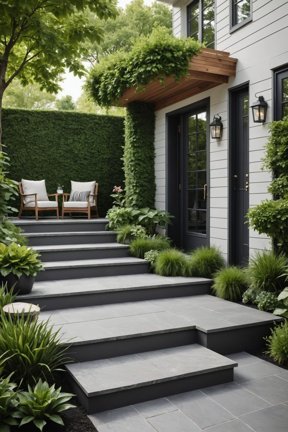 Multi-Level Steps with Seating Area