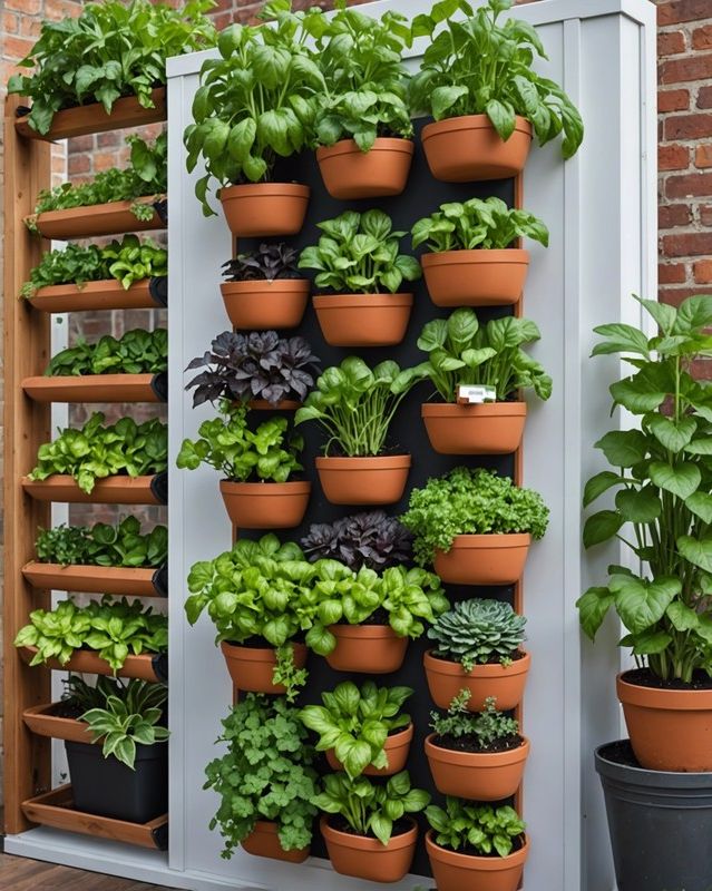 Vertical Vegetable Garden with Suspended Planters