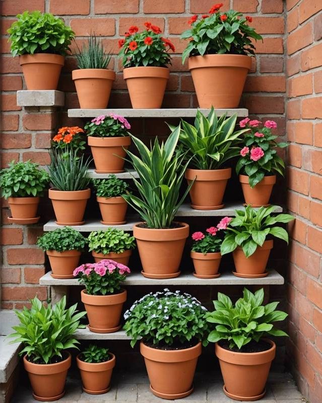 Tiered Terra Cotta Pots