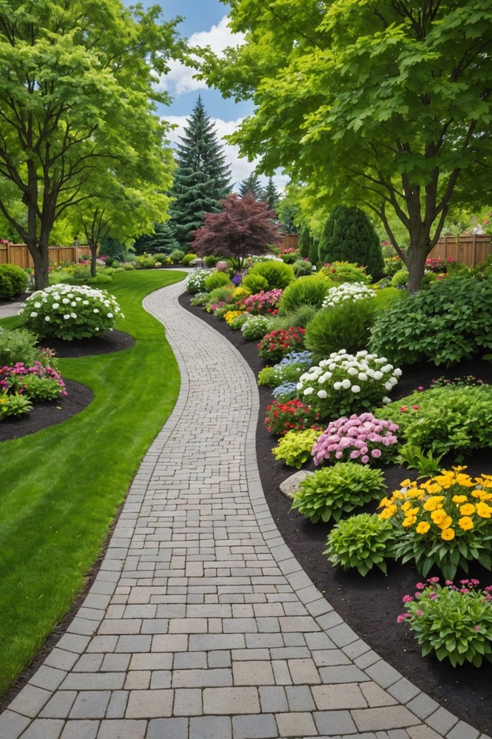 Interlocking Paver Retaining Wall with Built-in Planters