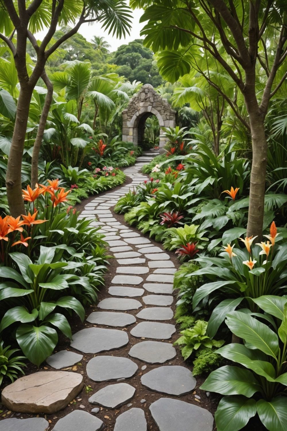 Add a Tropical-Inspired Pathway with Natural Stone