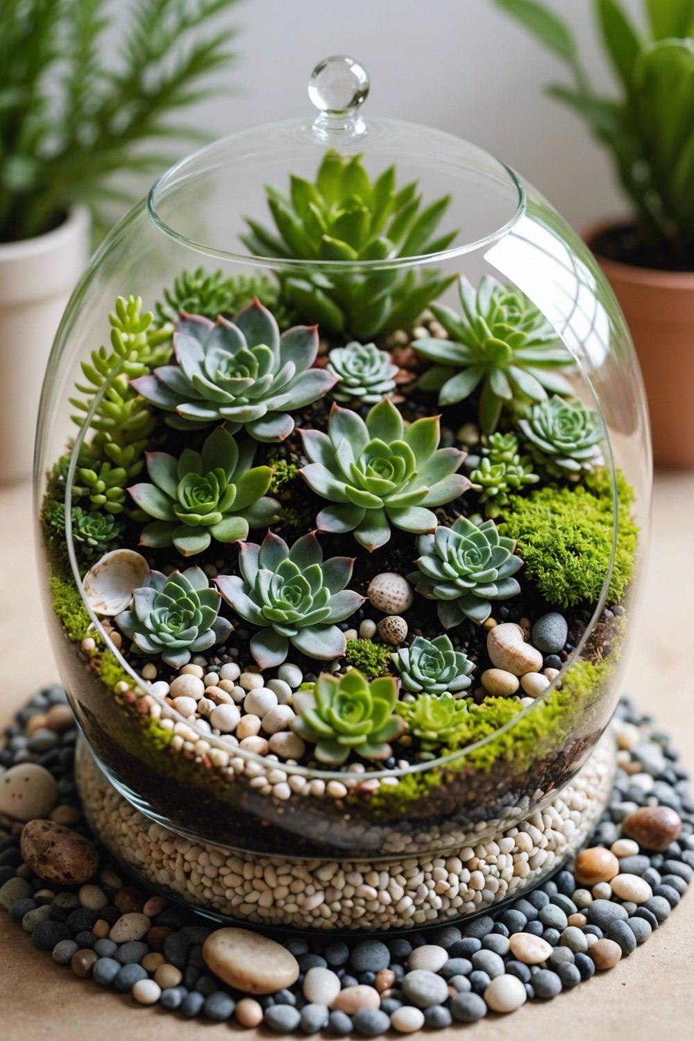 Succulent and Moss Terrarium