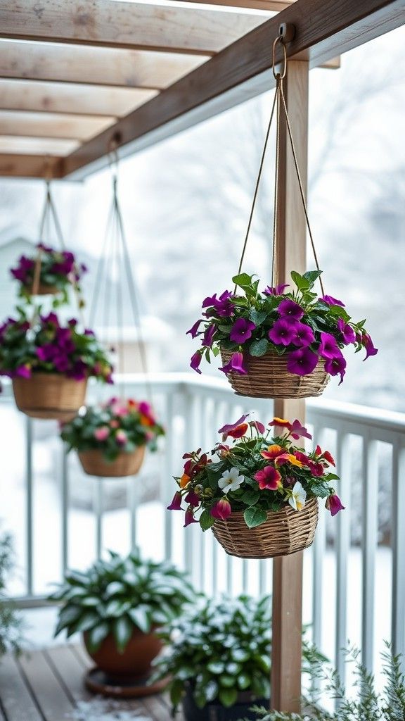 Hanging Baskets with Flowers