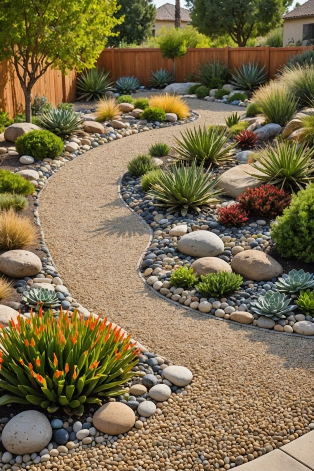 Create a Pebble and Sand Area